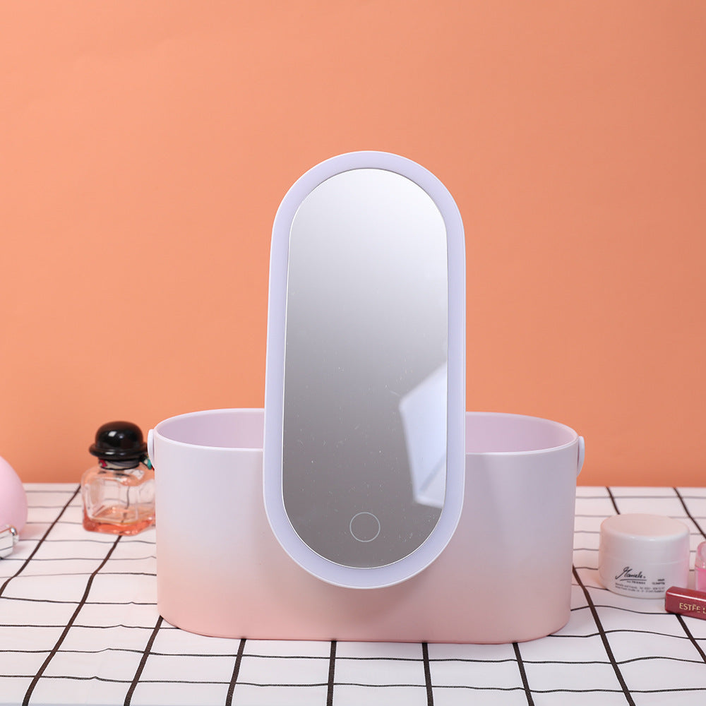 Portable LED Makeup Mirror Storage Box